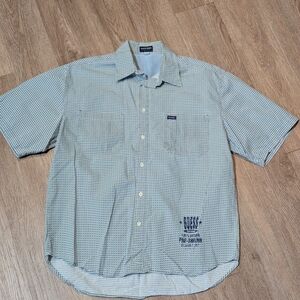 GUESS Men's Blue Short Sleeve Shirt